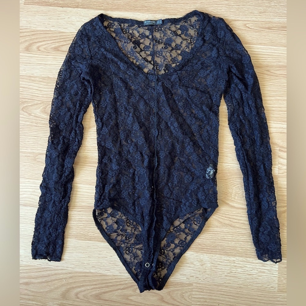 Stradivarius Black Lace Bodysuit
